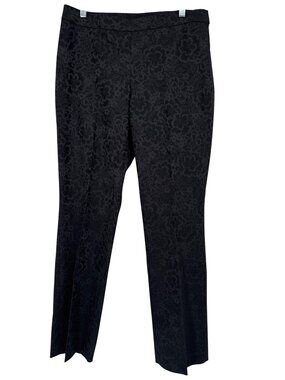 Sigrid Olsen Women’s Floral-Patterned Black Straight-Leg Pants Size 10 new $138